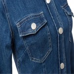 GCAROL Women New Arrival Single-Breasted Button Denim Dress Fashion Slim Jeans Dress Two Pockets Plus Size XL Sexy Dress