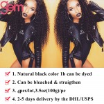 GEM Beauty Brazilian Deep Wave Curly Virgin Hair 4pcs Lot Brazilian Deep Curly Human Hair Weave Bundle Tissage Bresilienne Black