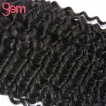 GEM Beauty Brazilian Deep Wave Curly Virgin Hair 4pcs Lot Brazilian Deep Curly Human Hair Weave Bundle Tissage Bresilienne Black