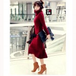 GOPLUS 2017 Winter Women Sweater Dress Korean High-Necked Long Slim Twist Turtleneck Knitted Sweater Dress Women Winter Dress