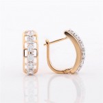 GULICX Brand New 2017 Hollow Huggie Ear Piercing Hoop Earring for Women Gold-color Earing White CZ Wedding Jewelry E202