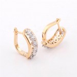 GULICX Brand New 2017 Hollow Huggie Ear Piercing Hoop Earring for Women Gold-color Earing White CZ Wedding Jewelry E202