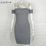 Gagalook 2016 Women Summer Dress Sexy Black Off Shoulder Short Casual Pencil Bodycon Party Dress Vestidos Robe Femme Ete D1312