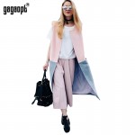 Gagaopt 2016 Vest Women Autumn Winter Wool Long Coat Women Trench Coat Sleeveless Vest Coats Blazer Chalecos Mujer Women's Vest