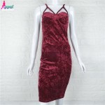 Gagaopt 2017 Autumn Sexy Party Dresses Wine Red Lace Up Strapless Summer Women Dresses Elegant Bandage Dress Vestidos Robes