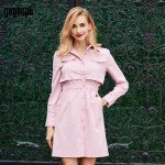 Gagaopt 2017 New Arrivals Autumn Dress Women False Pocket Shirt Dress Tunic Office Dress Robe Vestidos