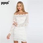 Gagaopt 2017 New Trendy Patchwork Lace Dress Off the Shoulder Sexy Slim Women Dresses Party Dresses Vestidos Robes