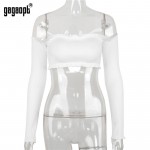 Gagaopt Long Sleeve T-shirt 2017 Sexy Off Shoulder Party Bustier Crop Top Elastic Summer Beach Tube Women Tops Lady Short Tank