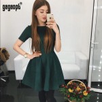 Gagaopt Summer Dress 2017 O-neck Short Sleeve Office Dress 3 Color Causal A-line Sexy Party Dresses Spring Jurken Lady Vestidos