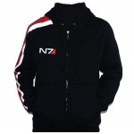 Game Mass Effect Hoodies N7 Original Armour Stripe Hoody Zipper Cosplay Costume Sweatshirts Coat Outwear High Quality Version