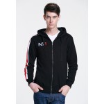 Game Mass Effect Hoodies N7 Original Armour Stripe Hoody Zipper Cosplay Costume Sweatshirts Coat Outwear High Quality Version