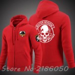 Game Metal Gear Solid Diamond Dogs Outer Heaven Logo Zip Up Print Super Warm Fleece Hoodie Coat Sweatshirt 