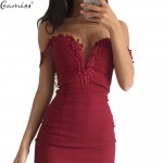 Gamiss Designer Women Summer Dress Sweetheart Neck Lace Slim Bodycon Party Clubwear Sexy Elegant Woman Mini Dress Female Vestido