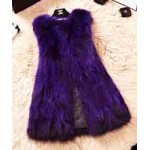 Genuine Fox Fur Vest Nature Women Fox Fur Gilet Factory Custom big size Wholesale Fur Waistcoat TFP872