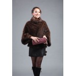 Genuine real natural Knitted Mink Fur coat Poncho Clothing Women's Winter Warm knit  Jacket Plus Size EMS Free shipping