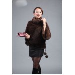 Genuine real natural Knitted Mink Fur coat Poncho Clothing Women's Winter Warm knit  Jacket Plus Size EMS Free shipping