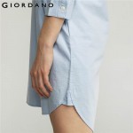 Giordano Women Shirt Dress Long Sleeves Casual Dress Robe Femme Cotton Spring Dress Brand Clothing Long Shirt Vestido