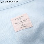 Giordano Women Shirt Dress Long Sleeves Casual Dress Robe Femme Cotton Spring Dress Brand Clothing Long Shirt Vestido