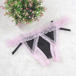 Girl's cheap sweet Open crotch pantie adult game women erotic Crotchless Lace Thong with Bow sexy underwear lingerie for sex