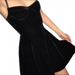 Girls Cute A-Line Solid Sleeveless Spaghetti Strap Empire O Neck Spring Black Color Above Knee Draped Mini Dress For Women