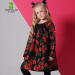 Girls Dresses KAMIWA 2018 Baby  Autumn Floral Printing Bowknot Toddler Long sleeve Teenage Children's Clothing Kids Clothes