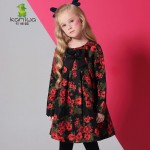 Girls Dresses KAMIWA 2018 Baby  Autumn Floral Printing Bowknot Toddler Long sleeve Teenage Children's Clothing Kids Clothes