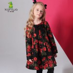 Girls Dresses KAMIWA 2018 Baby  Autumn Floral Printing Bowknot Toddler Long sleeve Teenage Children's Clothing Kids Clothes