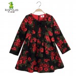 Girls Dresses KAMIWA 2018 Baby  Autumn Floral Printing Bowknot Toddler Long sleeve Teenage Children's Clothing Kids Clothes