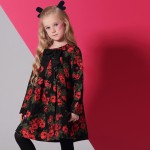 Girls Dresses KAMIWA 2018 Baby  Autumn Floral Printing Bowknot Toddler Long sleeve Teenage Children's Clothing Kids Clothes