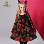 Girls Dresses KAMIWA 2018 Baby  Autumn Floral Printing Bowknot Toddler Long sleeve Teenage Children's Clothing Kids Clothes