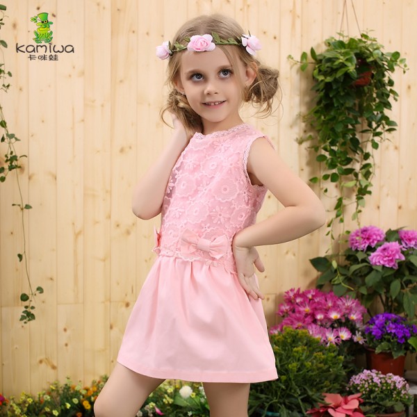 Girls Dresses Summer Style KAMIWA Chiffon Lace Embroidery Teenage  Princess Party Sleeveless Children's Clothing Kids Clothes