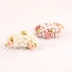 Girls hair accessories rustic small fresh flower beaded pearl headband rubber band tousheng elastic hair bands