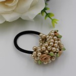 Girls hair accessories rustic small fresh flower beaded pearl headband rubber band tousheng elastic hair bands