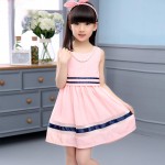 Girls summer dress 2016 new children's clothing summer style kids pink chiffon dresses big girl thin princess dress 6-14 years