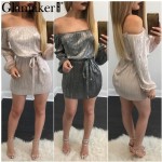 Glamaker Sexy off shoulder summer dress Women slash neck wrap short dress Elegant black dresses prom evening party vestidos