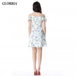 Glorria Women Colorful Flower Print Spaghetti Strap Dress Summer Casual Fashion Cute Party Fit and Flare Draped Dresses