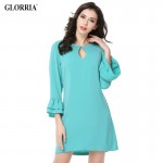 Glorria Women Elegant Straight Short Dress Ukraine 2017 Summer Petal Sleeve Clothing Casual Fashion Beach Office Green Vestidos