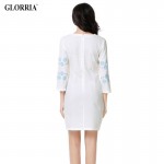 Glorria Women Tunic Print White Dress 2017 Summer Dresses Lady Elegant Casual Fashion Sweet Cloth Office Party Vestido De Festa