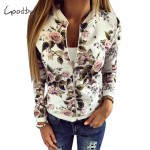 Goodbuy 2017 Spring  New Arrival Women Jacket Printed Floral Women Outwear Coat Chaquetas Mujer Zipper Casual Lady Coat Femme