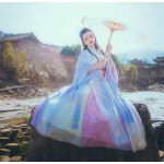 Gorgerous 3 Layers Ruqun Ancient Chinese Style Beautiful Women's Vintage  Dress Fine Embroidery Hanfu Long Dress Fairy Kei