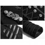 Gothic Fashion Autumn Military Uniform Coat Women Sexy Female Plate Buckles Velvet Punk Ladies Jacket Cosplay Stage Coustme