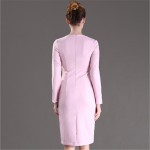 H Han Queen vintage Spring Fashion Sexy Formal Bodycon Dress Long Sleeve V-Neck Pencil Dresses Office Wear Women Work Clothes