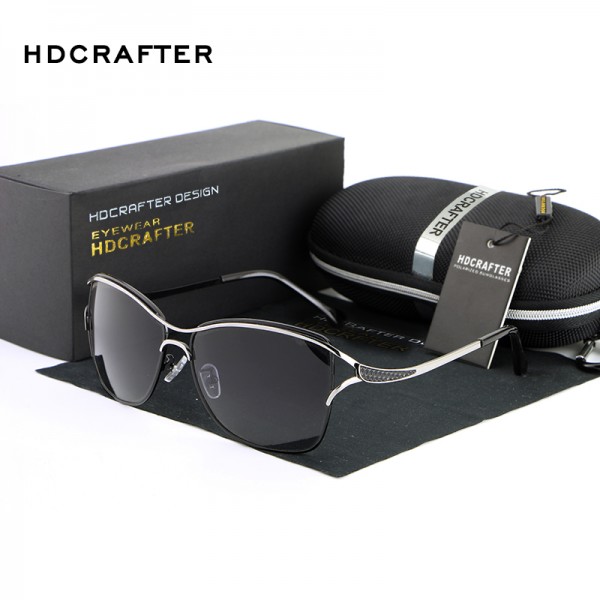 HDCRAFTER Brand Elegant Fashion Ladies Sunglasses  Female Larged-Framed  Polarized Oculos De Sol Eyewear Accessories