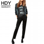 HDY Haoduoyi Autumn Fashion Women Blingbling sequined outwear coats casual Loose Bomber Jackets for wholesale and free shipping