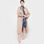 HDY Haoduoyi Solid Khaki Women Street Casual Coats Autumn Turn Down Collar Double Breasted Outwears Natural Loose Trench Coats