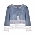 HEE GRAND Jeans Jacket Women Casacos Feminino Slim Lace Patchwork Beading Denim Lady Elegant Vintage Jackets Coat WWJ084