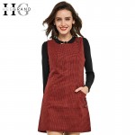 HEE GRAND Vestidos New Arrival Plaid Sleeveless Women Dress O-Neck 2017 Autumn Plus Size S-3XL Casual Dresses WQX321