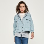 HEEGRAND Spring Autumn Winter Hooded Two Pieces Plus Size Jaqueta Feminina Denim Outerwear Coat Jeans Jackets Women WWJ061