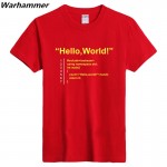 HELLO WORLD Geek Team T shirt Geek Mens Love Tees Boys Girls Programmer T-shirt Printed 100%cotton EU&U.S size O-neck Black Tops