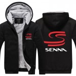 HERO F1 AYRTON SENNA Winter Men Thick Hoodies Patchwork Sweatshirt Zipper Fleece Tracksuit  Plus Size  